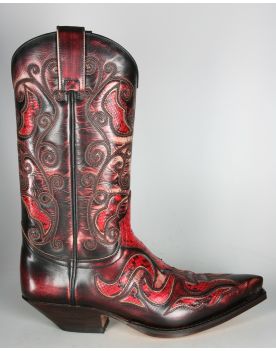 7428 Sendra Cowboystiefel Denver Rojo Python 080