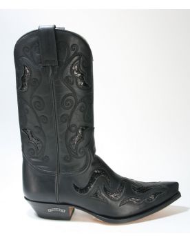  7490 Sendra Cowboystiefel Negro Python Negro