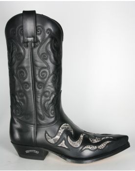 7490 Sendra Cowboystiefel Ciclon Negro Python Natural