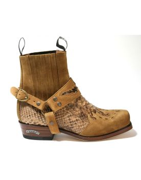 7811 Sendra Bikerboots Spr. Chocolate Python Cami