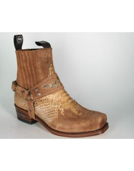 7811 Sendra Bikerboots Spr. Chocolate Python Cami