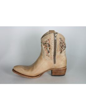 8602 Sendra Ankle boots Olimpia Milk Cuoio Nieten