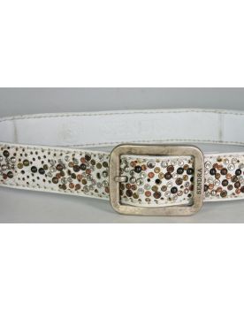 884 Sendra Gürtel Cimarron Blanco mit Nieten
