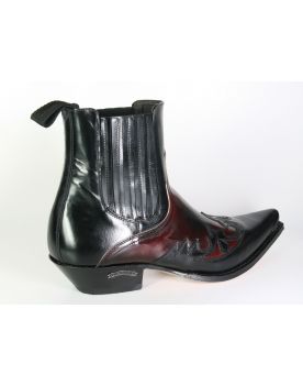 9396 Sendra Stiefelette Flor. Negro Flor. Cherry