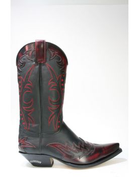 9768 Sendra Boots Cowboystiefel Flora Rojo Dirty Pull Oil Negro