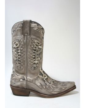 9927 Sancho Boots Cowboystiefel Softy Delave Python-Optik