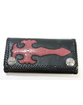 Leder Wallet Rochen Kreuz