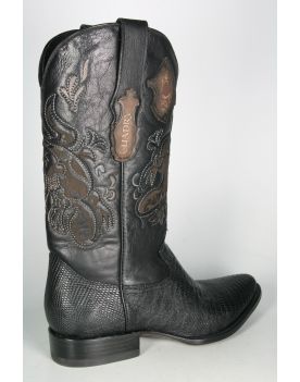 2C01 Cuadra Cowboystiefel Echsenleder Black