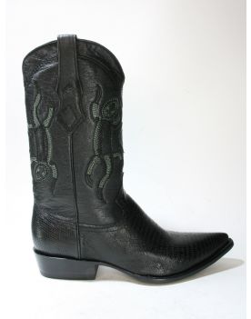 3C01 Cuadra Cowboystiefel Echsenleder Black spitz