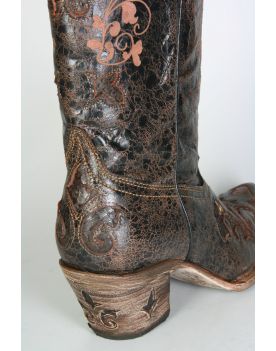 G528CP Cuadra Cowboystiefel Musgo Python