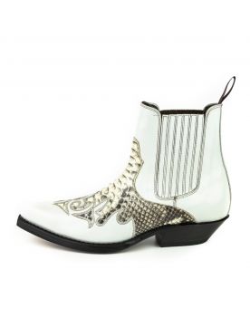 2500 Mayura Boots Stiefeletten Blanco Hueso Python 