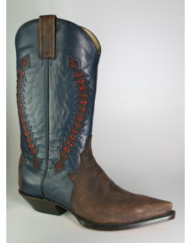 1525 Mezcalero Cowboystiefel braun blau