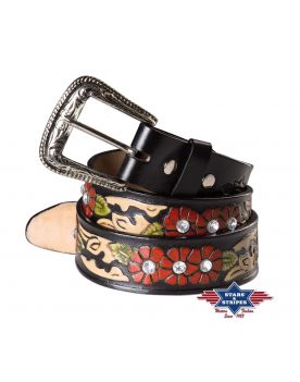 Gürtel Stars and Stripes wg-105 Flower Black